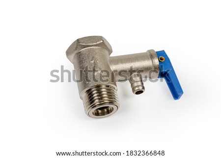 Not mounted temperature and pressure safety valve for household water heaters on a white background
 Royalty-Free Stock Photo #1832366848
