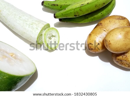 Fresh mixed vegetables isolated in white background. 