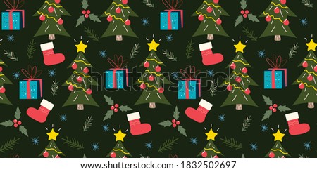 Cute Christmas pattern for wrapping paper or any kind of surfaces.