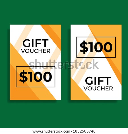Gift voucher design with orange background. Great vector for sales promotion, product marketing, fashion, web, apps, discount coupons, online shops, social media etc.