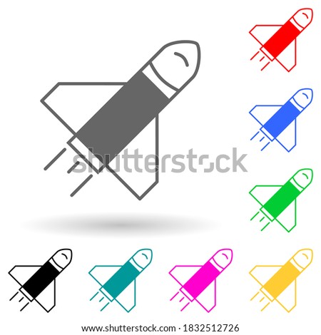 rocket multi color style icon. Simple glyph, flat illustration of space icons for ui and ux, website or mobile application