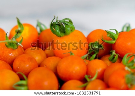close up Fresh Cherry tomatoes  on plate for background