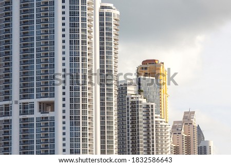 Detail of buildings at Sunny Isles Beach, Miami, Florida, United States