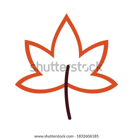 Vector illustration graphic of autumn season theme. Leaf icon in line art style