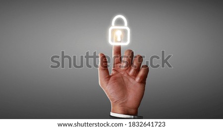 Hands touching button screen interface global connection customer networking data exchanges