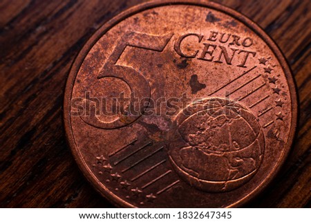 A coin in macro photo