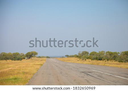 Small bush airport and runway on a private game reserve in South Africa. Safari landing strip