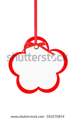 Red Tag (label) Isolated on white background