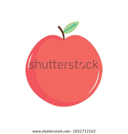 apple fruit icon over white background, flat style, vector illustration