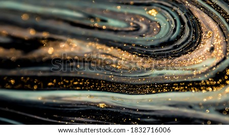The Starry Night. Swirls of marble and the ripples of agate. Natural pattern.  Abstract fantasia with golden powder. Extra special and luxurious- ORIENTAL ART. Agate background. Royalty-Free Stock Photo #1832716006