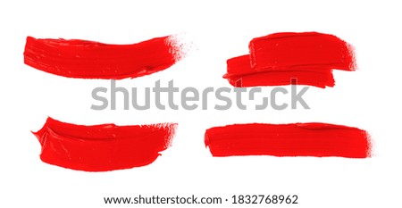 Oil paint spot isolated on white background. Collection of abstract acrylic brush strokes.