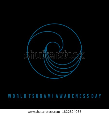 World Tsunami Awareness Day vector illustration with Line art of Tsunami icon design. Good template for Tsunami or Disaster design.