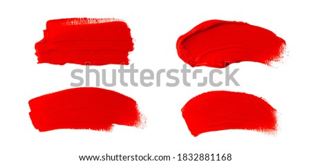Oil paint spot isolated on white background. Collection of abstract acrylic brush strokes.