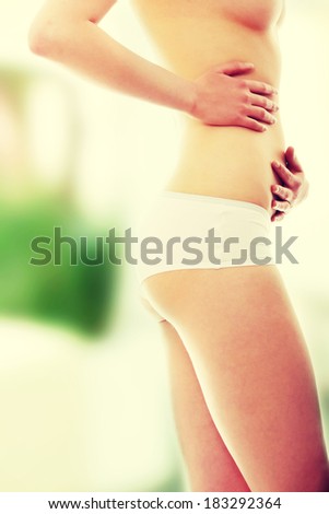 Close up photo of a side view of the female body