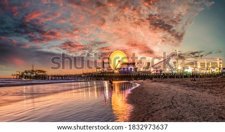 Los Angeles Santa Monica pier California Royalty-Free Stock Photo #1832973637