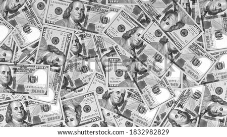  dollars background with high resolution 4K 8K - A pile of one hundred US dollars - Banknotes. Cash bills