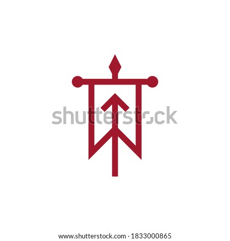 Logo of a pennant with an upward arrow