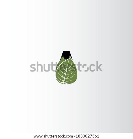 letter a logo and leaf logo in natural green color