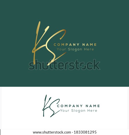 K S KS Initial letter handwriting and signature logo. Beauty vector initial logo .Fashion, boutique, floral and botanical