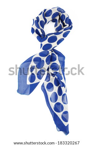 neckerchief in blue peas on a white background Royalty-Free Stock Photo #183320267