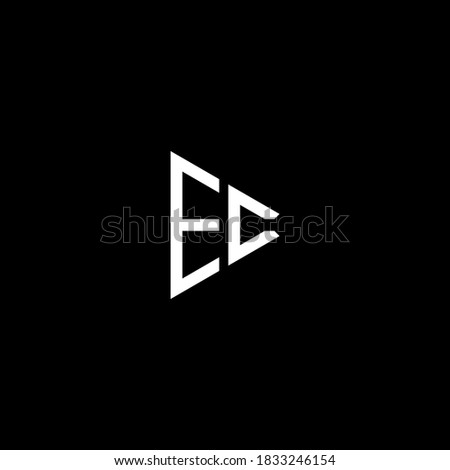 E C letter logo abstract design on black color background, ec monogram