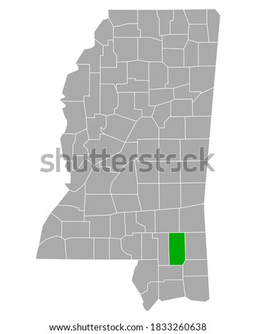 Map of Perry in Mississippi on white