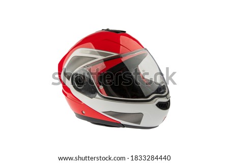 Motorcycle helmet over isolate on white background.