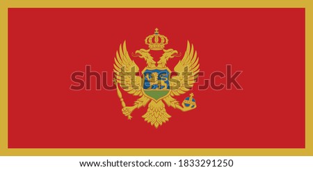 Vector Illustration of the Historical Timeline Current Flag of Montenegro