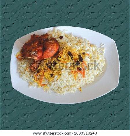 This pic is chicken with white and yellow rice