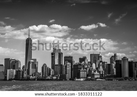  New York,NY USA
 agoust 09 2016
panoramic photo of new york in black and white Manhattan