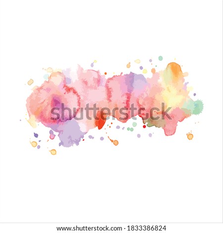 splash of brush shades watercolor on white background.Vector Eps10