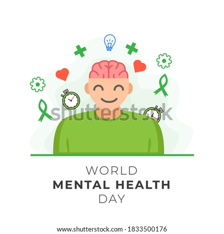 World Mental Health Day Vector Illustration