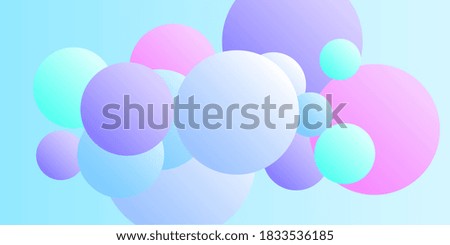 Trendy abstract business card with gradients of balls shapes on background.  Creative geometric wallpaper. Vector 3d illustration.  Magazine style. Vector clip art.