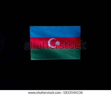 azerbaijan national flag on balck background