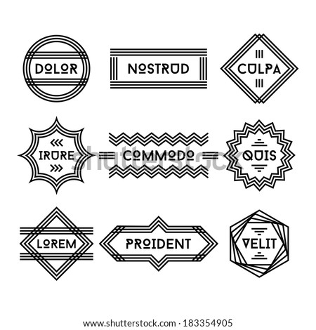 art deco geometric vintage label 