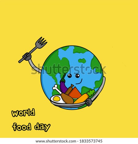 vector illustration commemorating world food day on October 16th
