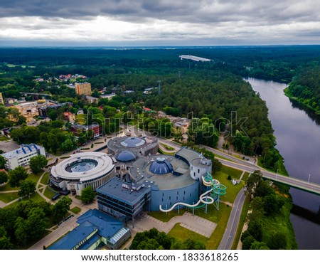 Aerial panoramic view of Lithuanian resort Druskininkai