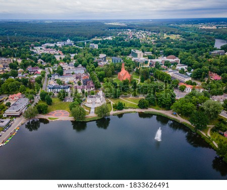 Aerial panoramic view of Lithuanian resort Druskininkai