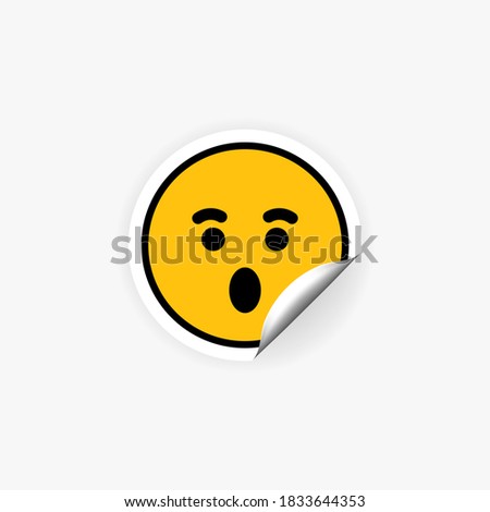 Surprised emoji sticker. Shocked emotion. Vector EPS 10. Isolated on white background