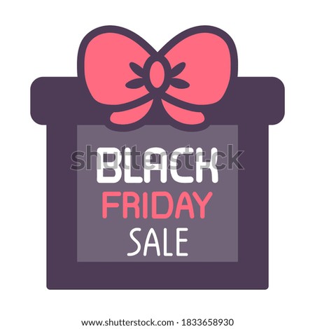 Isolated black friday gift box icon - Vector