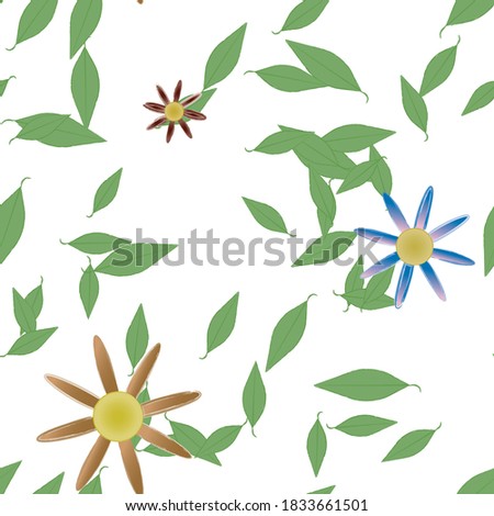 Floral ornamental vector pattern. Seamless design leafs texture.