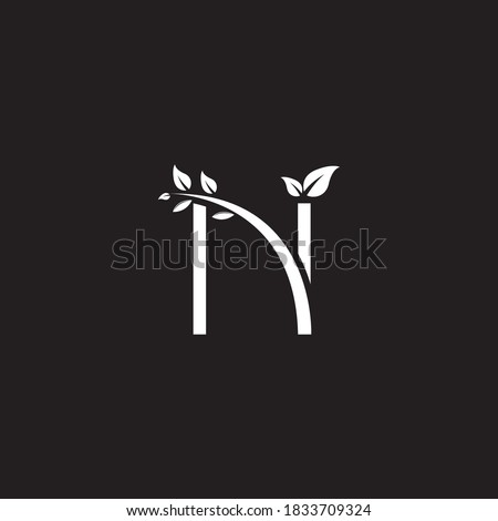 N Letter leaf nature logo template icon design