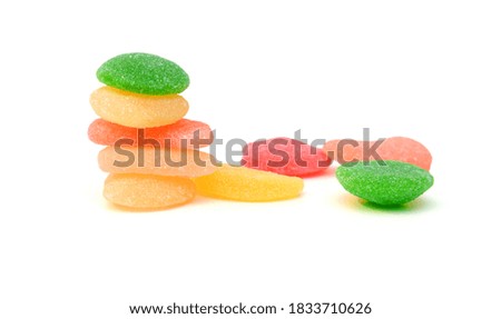 jelly sugar candies isolated on white background 