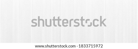 Panorama of White plastic wall with stripes texture and background seamless