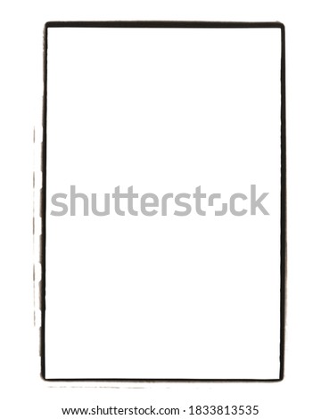 Black and white picture border isolated on background with clipping path