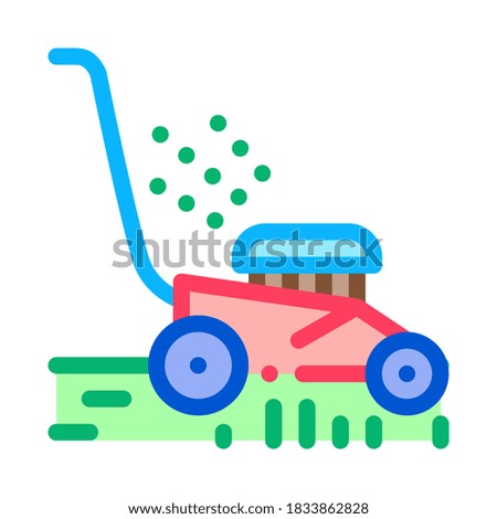 lawn mower machine icon vector. lawn mower machine sign. color symbol illustration