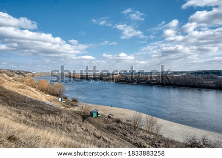 Bank of the Oka River, early spring Kolomna District of Moscow Region.