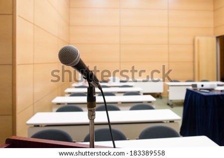 Microphone in a seminar room