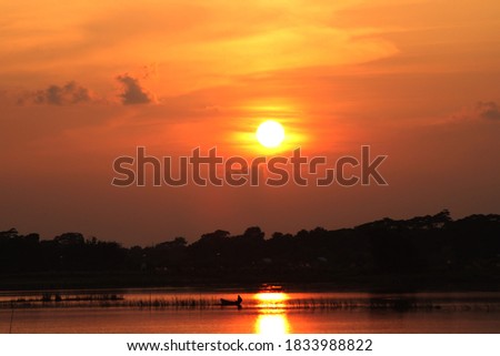 Sunset sky with river excellent background photo capture from Bangladesh
