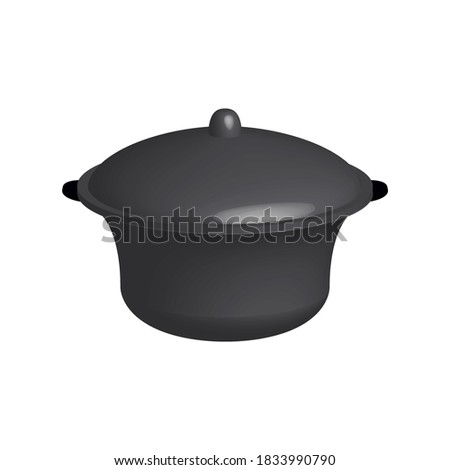 Cookware. Metal saucepan. 3d illustration
